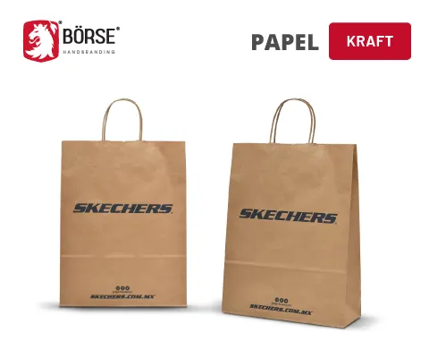 Bolsas Kraft con logotipo impresas a 1 tintas directa