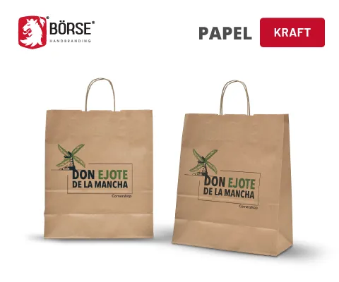 Bolsas de papel tipo Kraft impresas con diseño