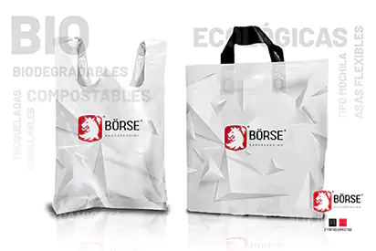 Bolsas de plástico compostables impresas a 2 tintas directas
