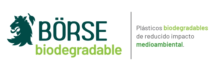 El logotipo de los compuestos plásticos BÖRSE biodegradables