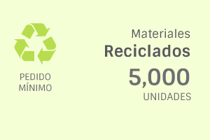 Pedido mínimo 5,000 bolsas materiales reciclados