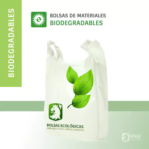 Bolsas biodegradables impresas.