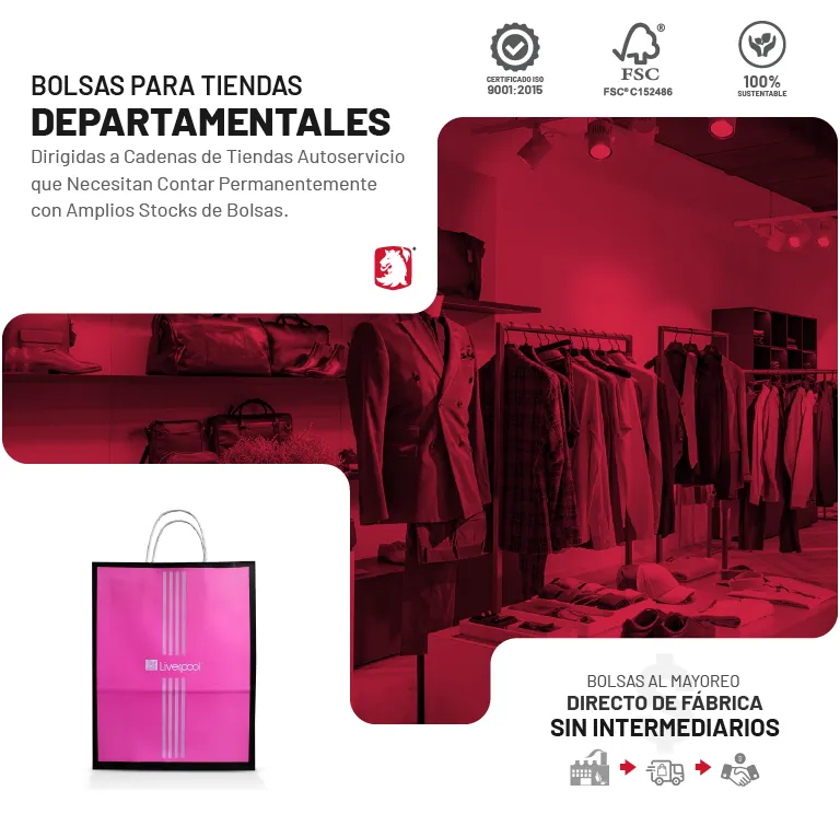 Fotografía del interior de una tienda departamental o autoservicio con varios exhibidores de ropa y accesorios de vestir para caballero