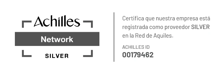 Registro en la Red Achilles que nos avala como proveedor precalificado para la cadena de suministro industrial.